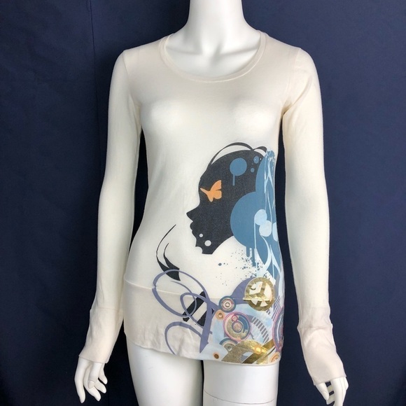 NEW-OBVIOUS Funky BoHo Groovy Girl LongSleeves Tee - Picture 3 of 8